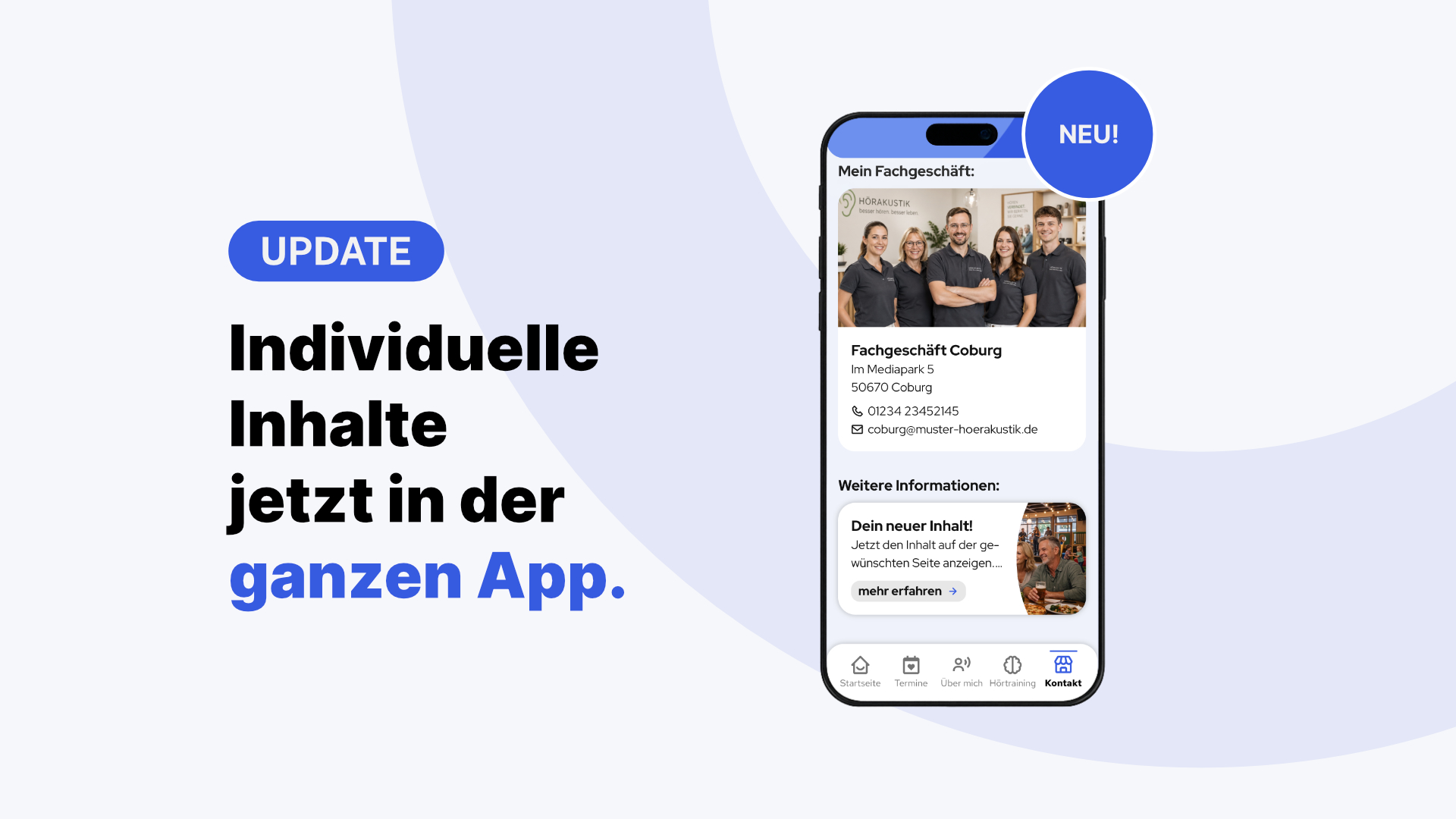 Dora-Update vom 06.08.2026: Individuelle Inhalte jetzt in allen Bereichen der App + neue Anzeigebedingung „immer anzeigen“