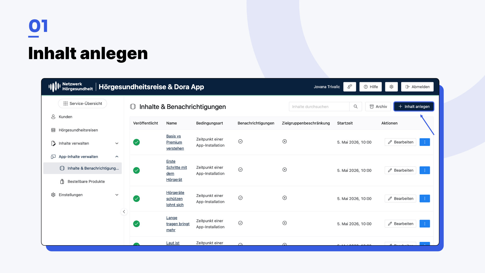 Dora Verwaltungsoberfläche: Bedingungsart Kundentermin für automatische Terminerinnerung